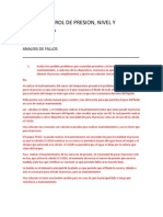 Banco control presión nivel temperatura