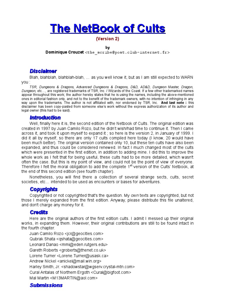 Cults NetBook | PDF | Witchcraft | Druid