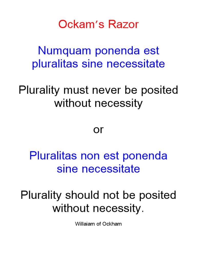 Ockham's Razor: Plurality and Necessity | PDF