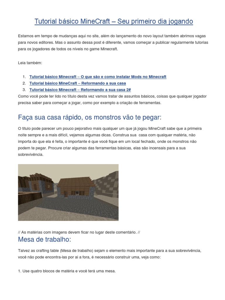 Tutorial Básico MineCraft | PDF | Minecraft | Lazer