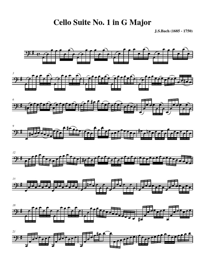 Cello Suite No 1 in G Major | PDF