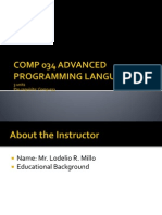 Comp 034 Advanced Programming Language