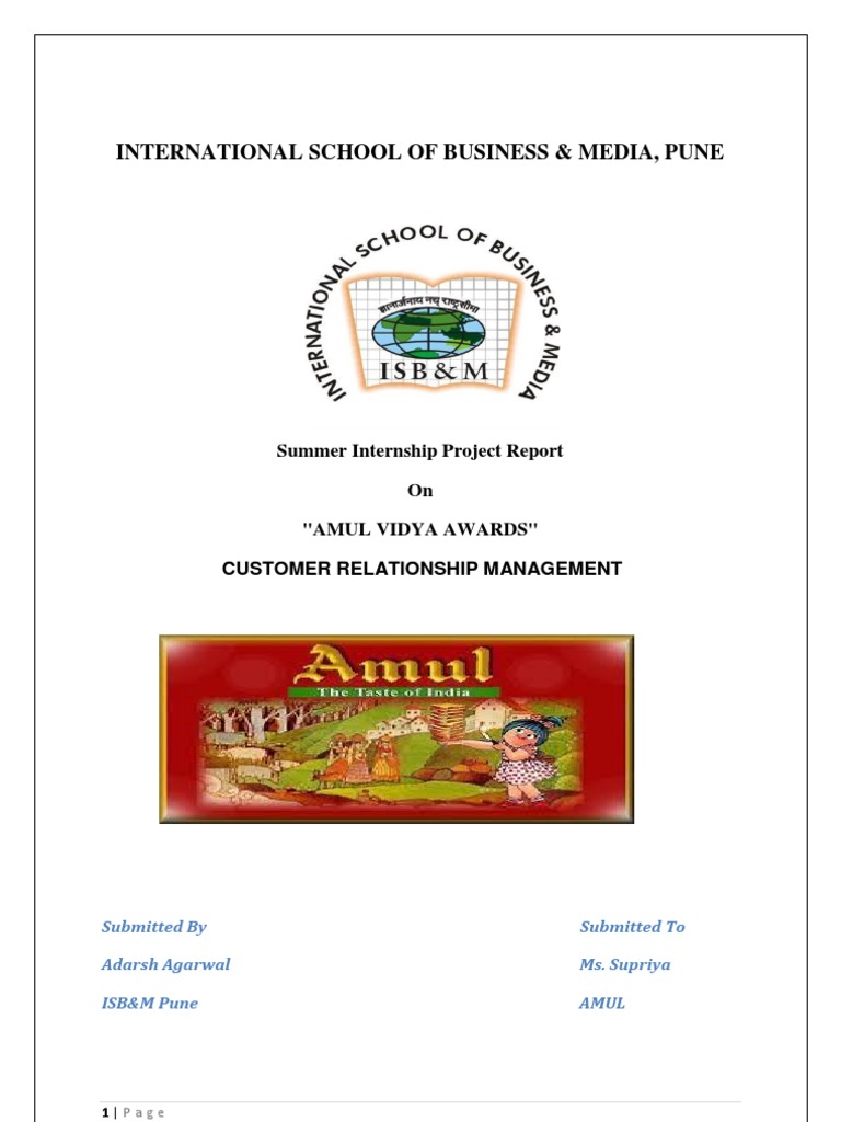 Report Amul Dairy Customer Relationship Management