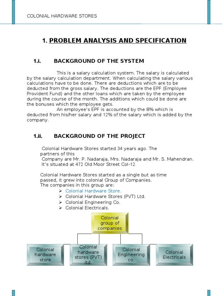 Colonial Hardware Salary Management System Pdf Microsoft Access