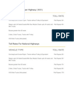 Vehicle Type Toll Rate: Toll Rates For Super Highway (M-9)