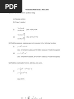 X y X y X y X Y: Orientation Mathematics: Mock Test