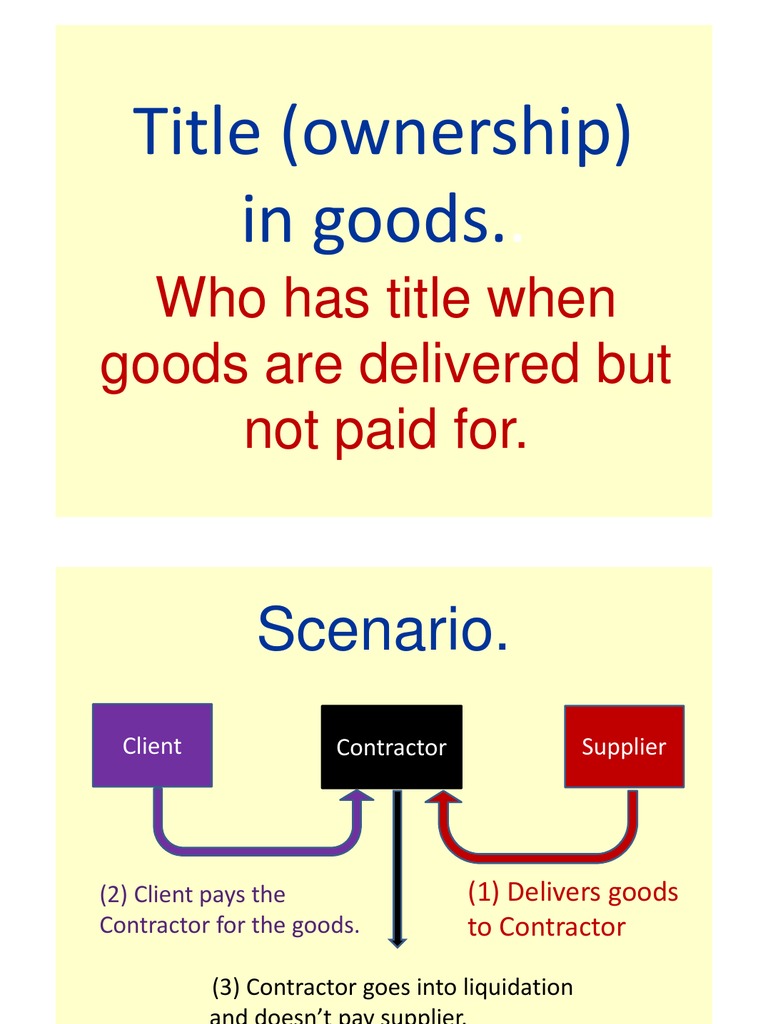 Title Ownership in Goods | PDF