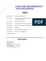 Information and Requirements For Gas Service: Index