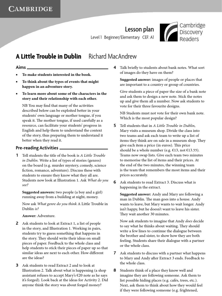 A Little Trouble in Dublin | PDF | Lesson Plan | Genre