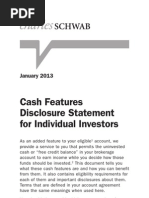 Charles Schwab Cash Features Disclosure Statement For Individual Investors