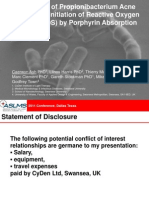 Mechanism of Propionibacterium Acne Necrosis by Initiation of Reactive Oxygen Species (ROS) by Porphyrin Absorption