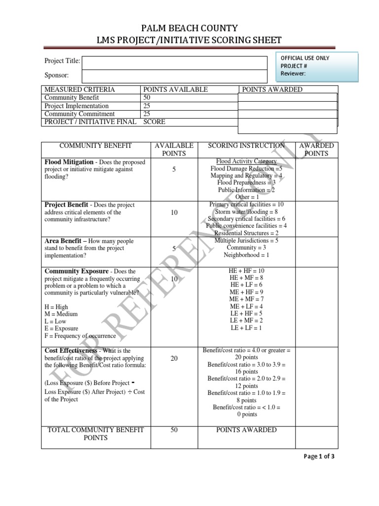 Palm Beach County LMS Scoring Sheet | PDF | Flood | Emergency Management
