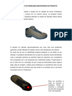 Descrição Defeito Boot Timberland