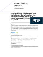 Communicationorganisation 2415 18 Auto Perception Des Inferences Liees Au Traitement Des Informations Non Verbales Sur Autrui Le Cas de La Construction Du Jugement Chez Des Magistrats(