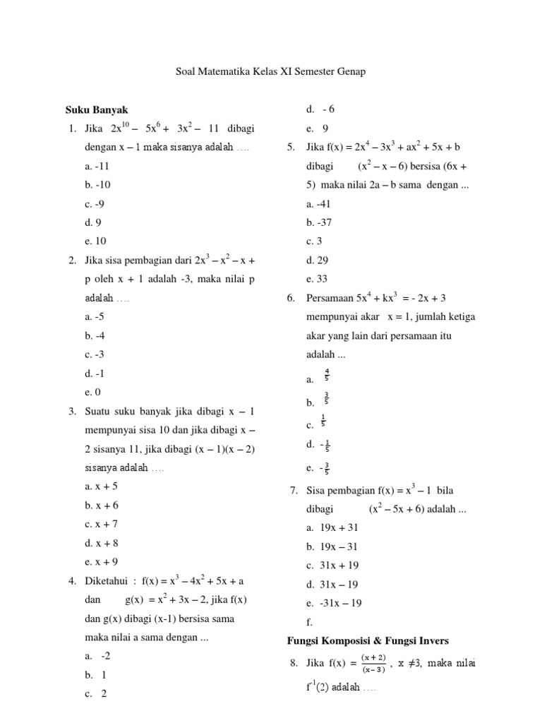 Soal Kimia Kls Xi Semester 2