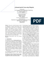 Harvesting Domain-Speci C Terms Using Wikipedia