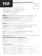 2013-2014 Corpening Memorial Center Youth Information Form