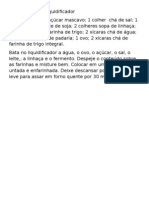 Pão Integral de Liquidificador