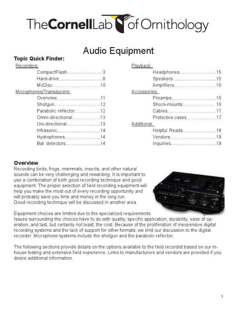 Audio Equipment PDF