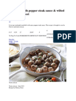 Meatballs With Pepper Steak Sauce and Dessert recipe