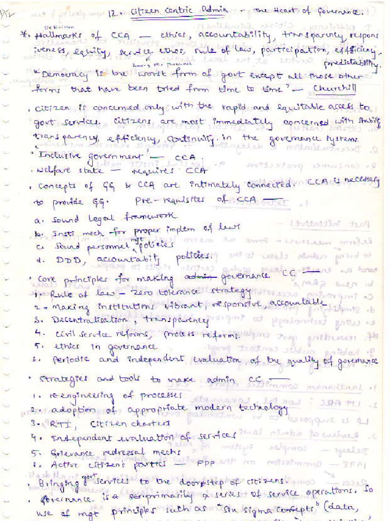 Citizen Centric Administration Pdf