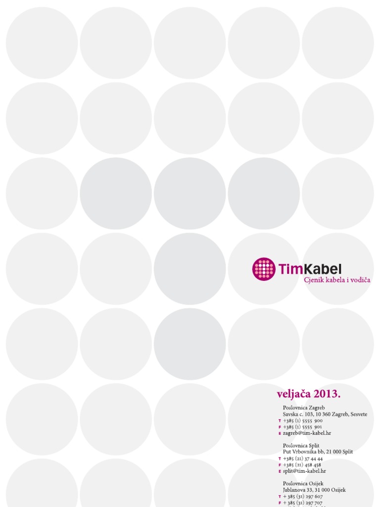 TimKabel - Cjenik Kabela I Vodica (Veljaca, 2013) | PDF