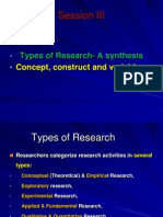 Research Types Synthesis - Concepts, Constructs and Variables
