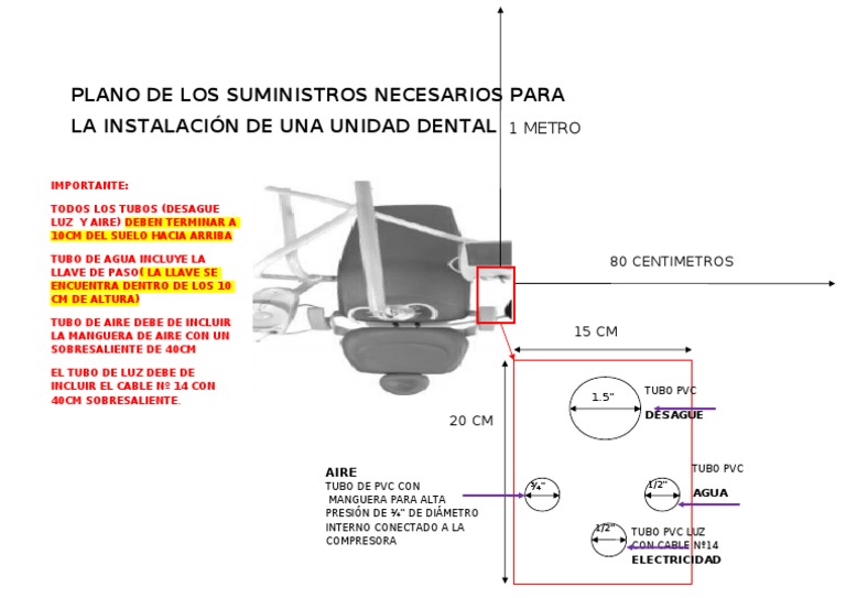 PLANO de Pre Instalacion de Unidad Dental