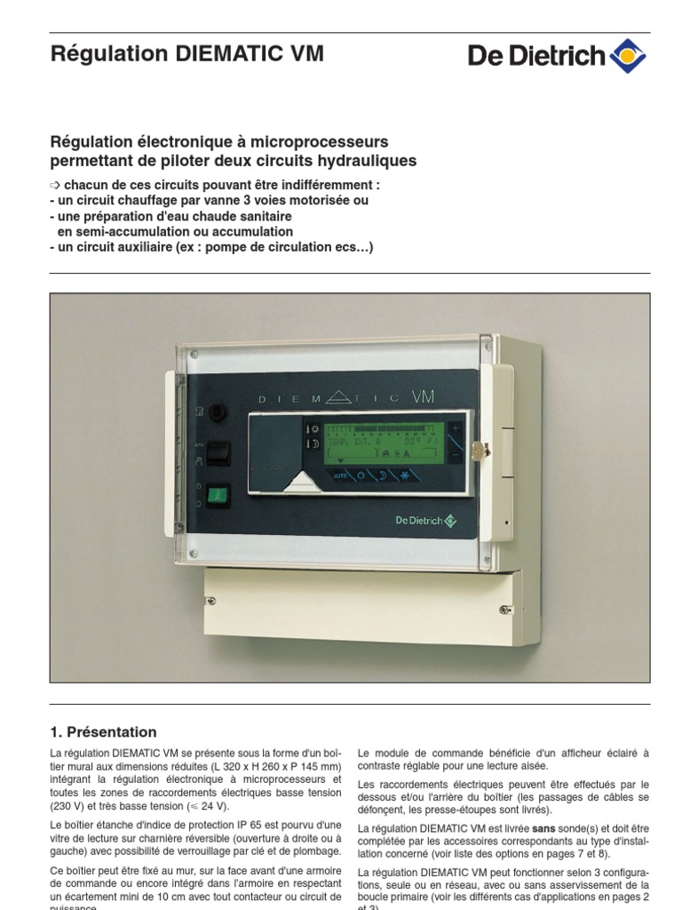 Régulation DIEMATIC VM Guide d'utilisation PDF Chaudière — free download