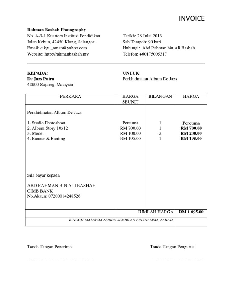 Contoh Invoice Studio New  PDF