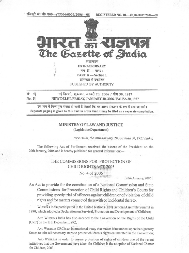 National Commission for Child Rights 2005 | PDF | Children's Rights ...