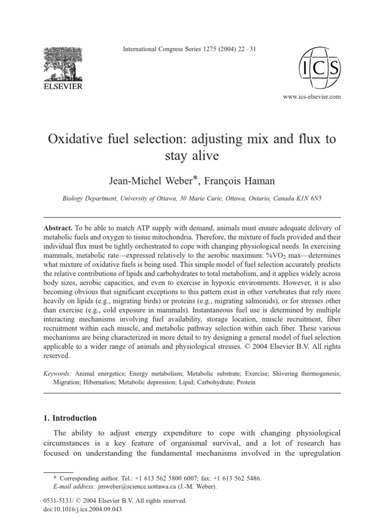 Elsevier Fuel Selection Review Glycolysis Metabolism