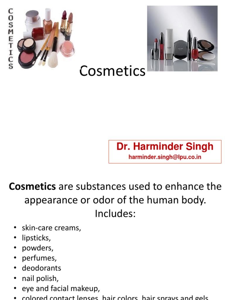 Chemistry in Cosmetics PDF Cosmetics Emulsion