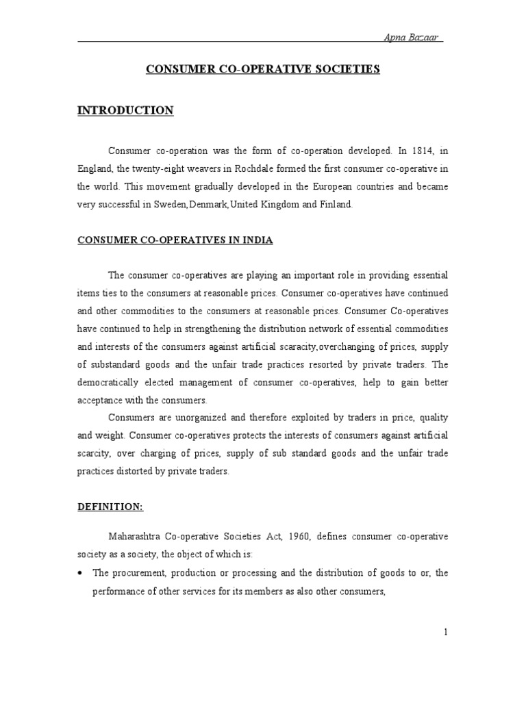 Apna Bazaar Pdf Retail Cooperative