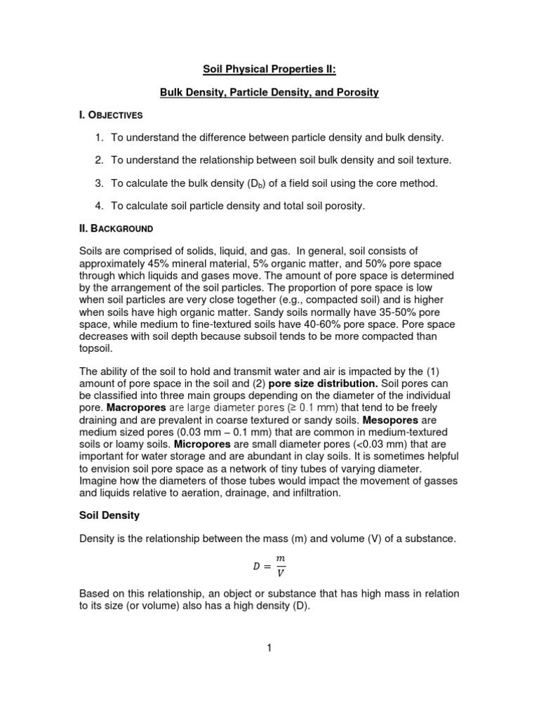 Bulk Density and Soil Porosity Analysis | PDF | Porosity | Soil