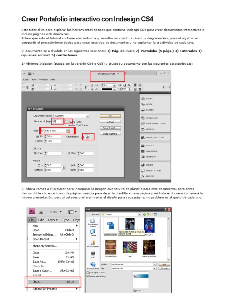 Crear Portafolio Interactivo Con Indesign CS4 | PDF | Point and Click ...