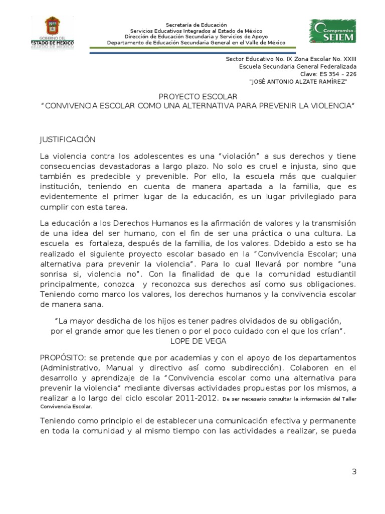 Convivencia Escolar para Prevenir Violencia | PDF | Educación ...