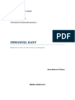 Immanuel Kant: Reflexiones sobre la Educación y la Pedagogía