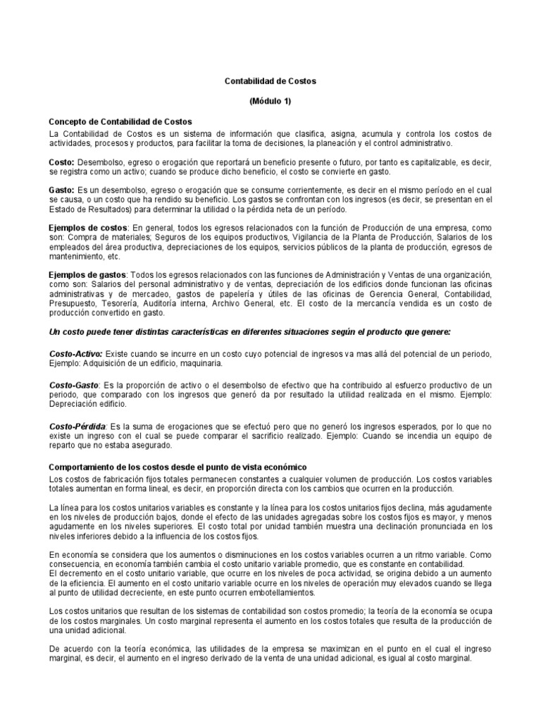 Guía Completa de Contabilidad de Costos | PDF | Costo | Inventario