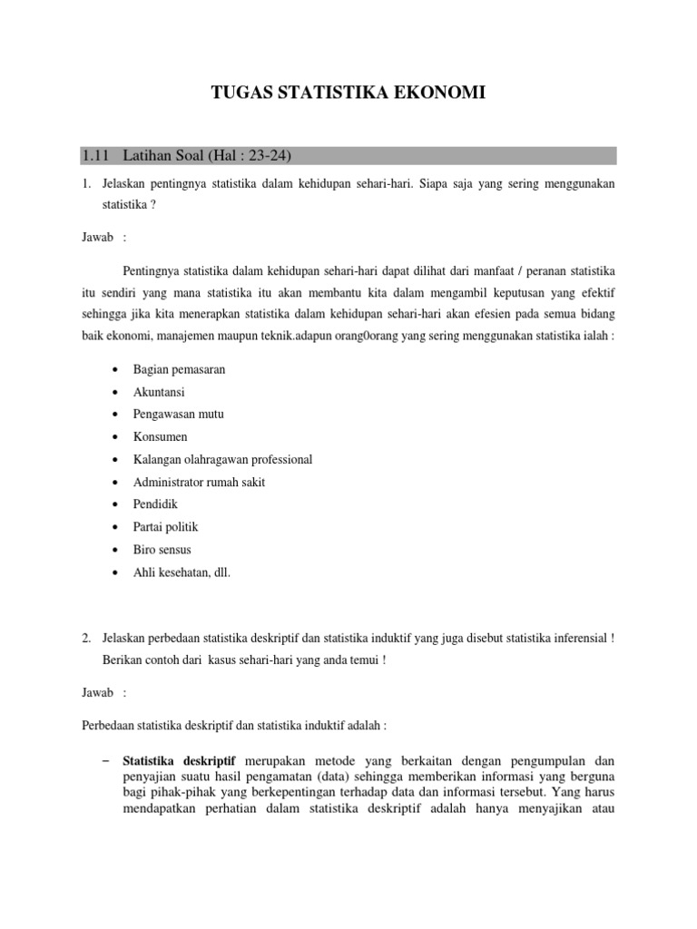 Contoh Ekonomi Deskriptif Dalam Kehidupan Sehari Hari 