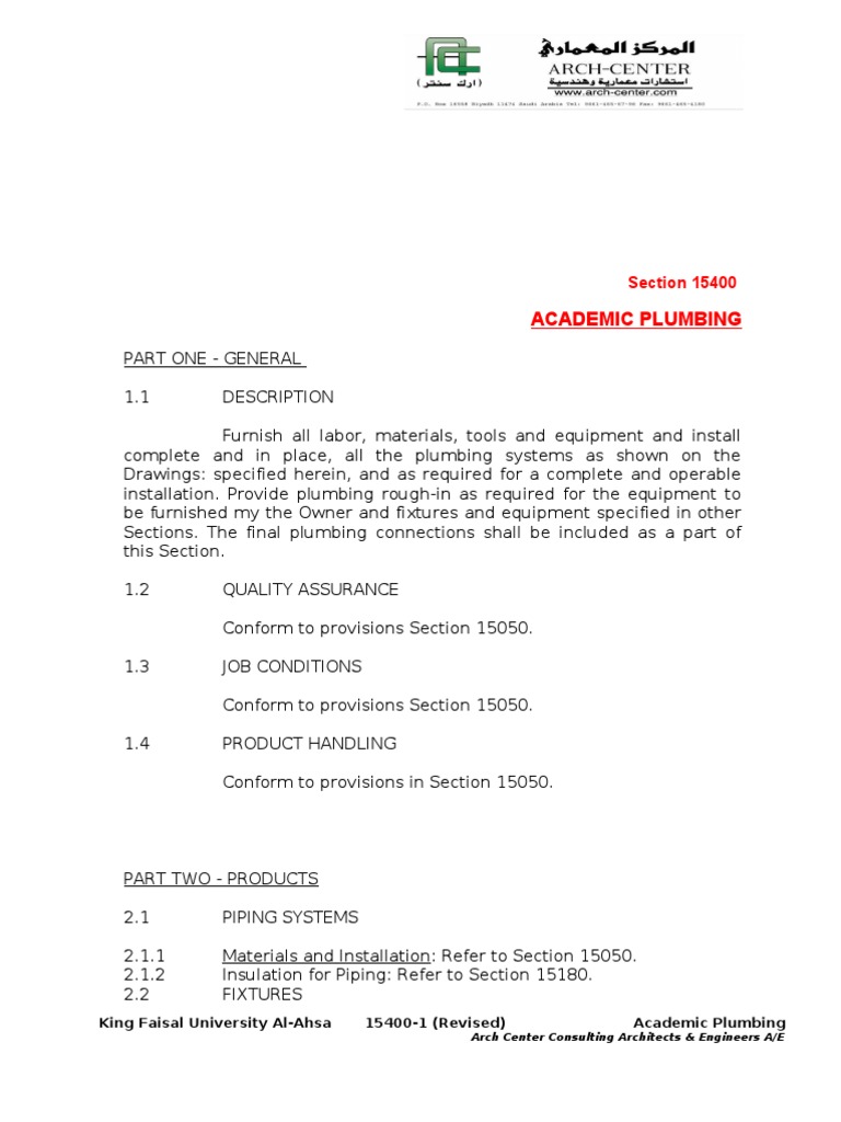 15400 Pdf Plumbing Pipe Fluid Conveyance