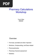 Calculations Review for Evaluation Exam of pharmacist