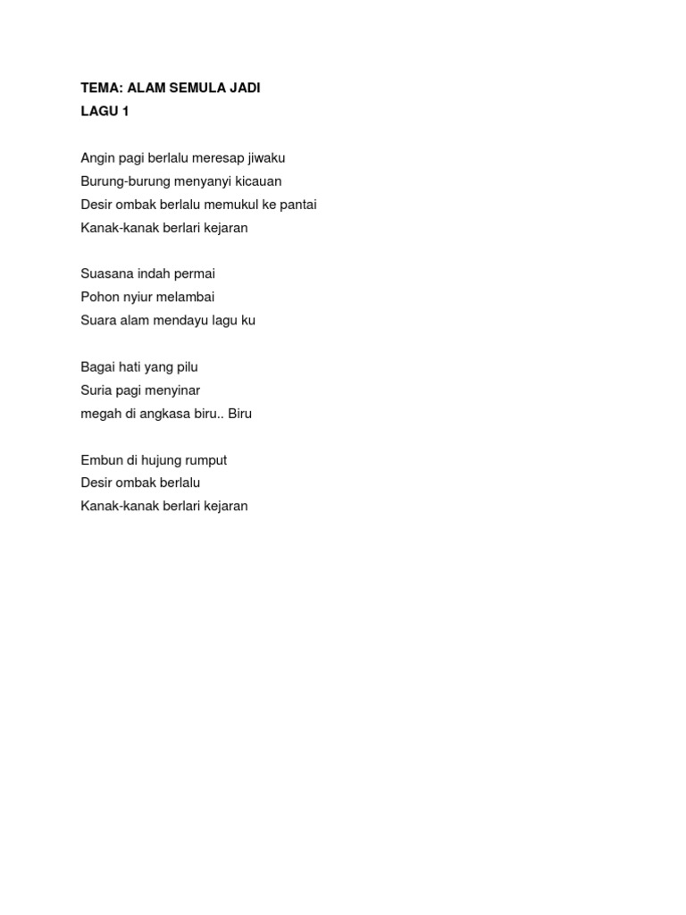 Lirik Lagu Bahasa Melayu Pdf