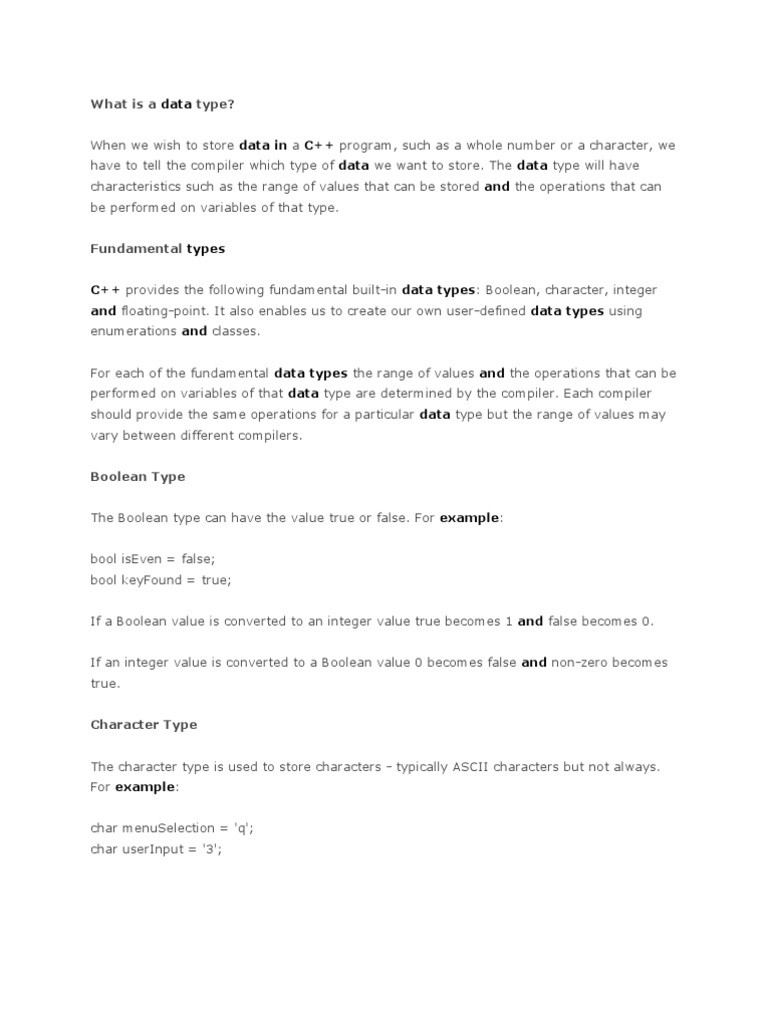 What is a data type pdf data type integer computer science 