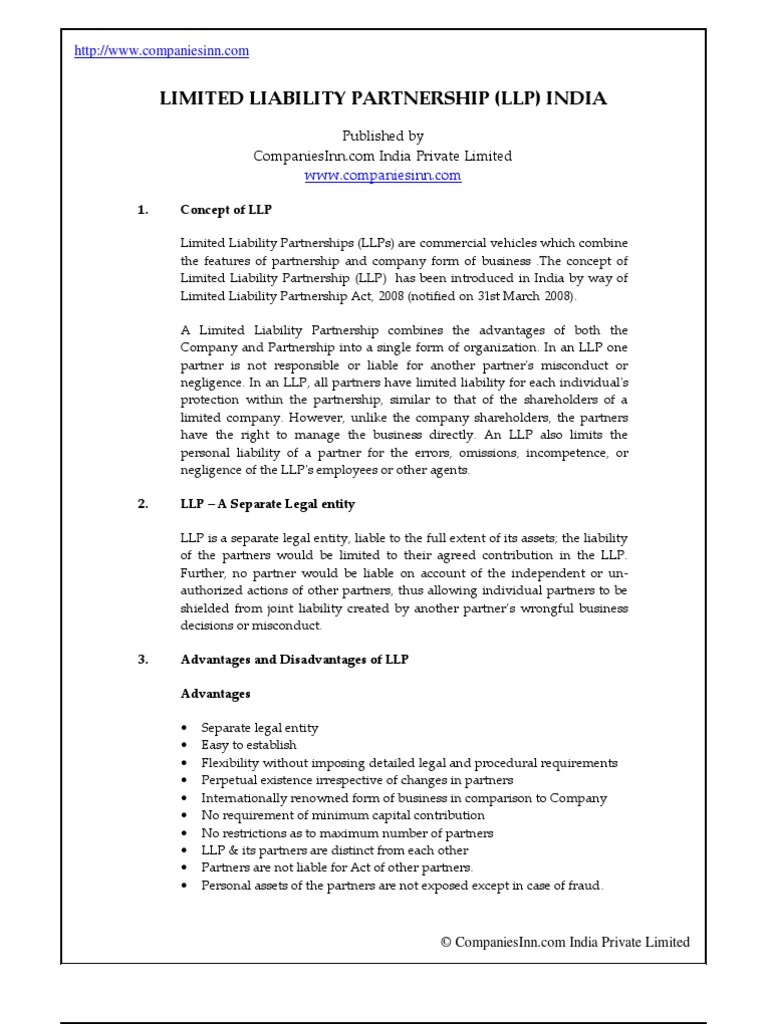 Procedure For Registering LLP in India | PDF
