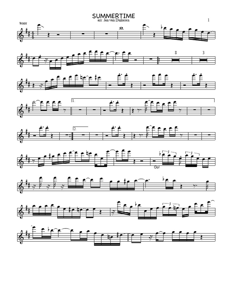 Summertime Tenor Sax