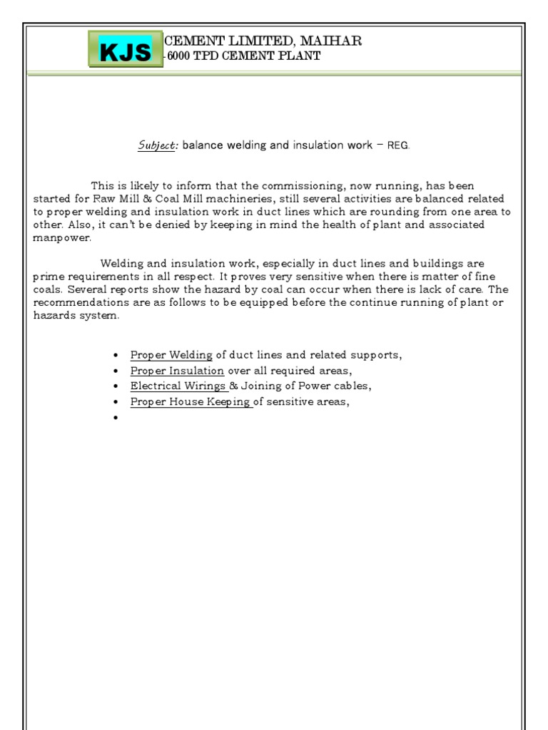 Welding and Insulation Work Update | PDF