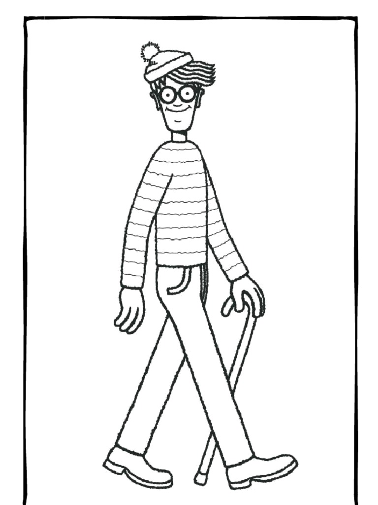 Where's Wally Colouring Page