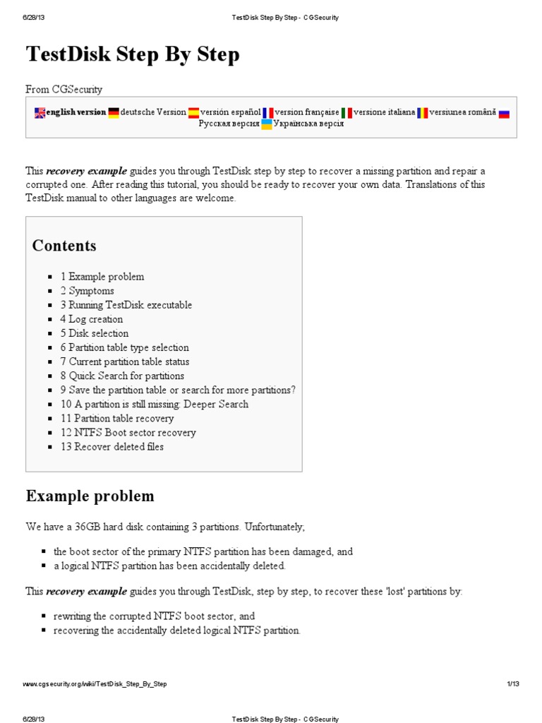 TestDisk Step by Step - CGSecurity | PDF | File System | Booting