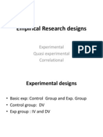 Empirical Research Designs 